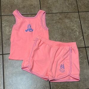 Bluey Pink Tank Top and Shorts Matching Set